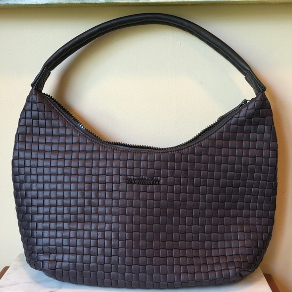 MZ Wallace Handbags - MZ Wallace Black Woven Leather Shoulder Bag